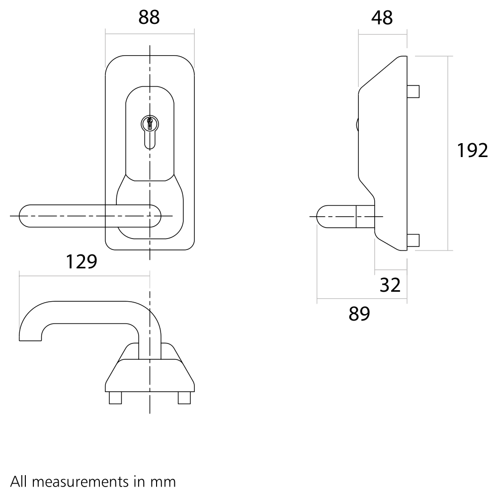 EXIDOR 710EC Lever Operated Outside Access Device