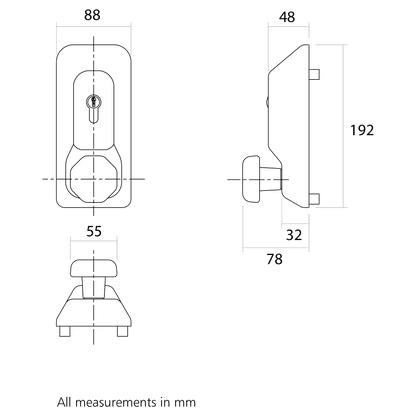 EXIDOR 709EC Knob Operated Outside Access Device