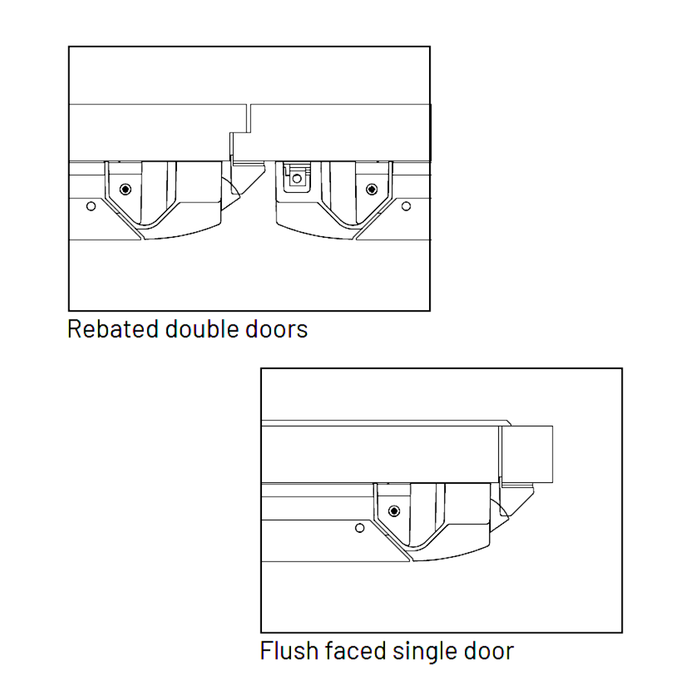 EXIDOR 406B Centre Latch Keep To Suit 400 Series With Rebated And Single Doors