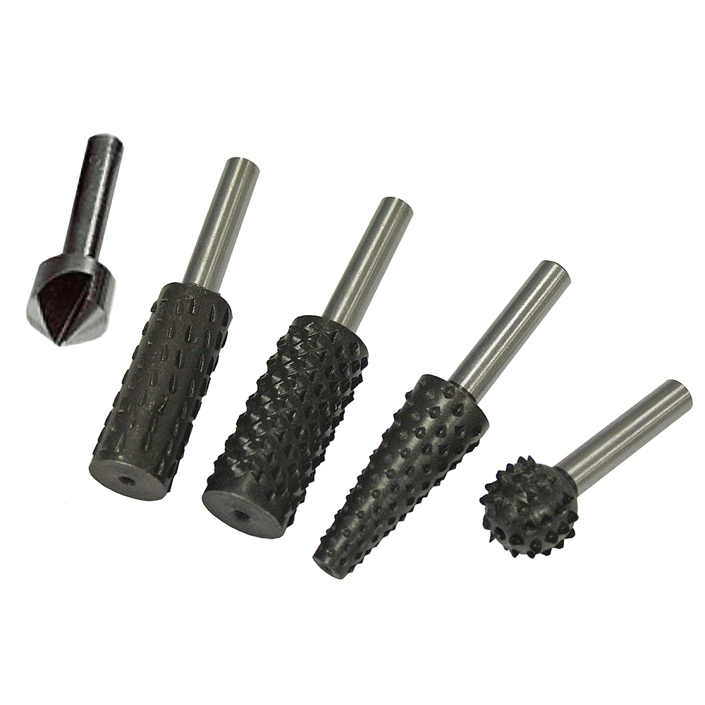 FAITHFULL Set of 4 Rotary Rasps Plus Countersink - 5 Piece Set