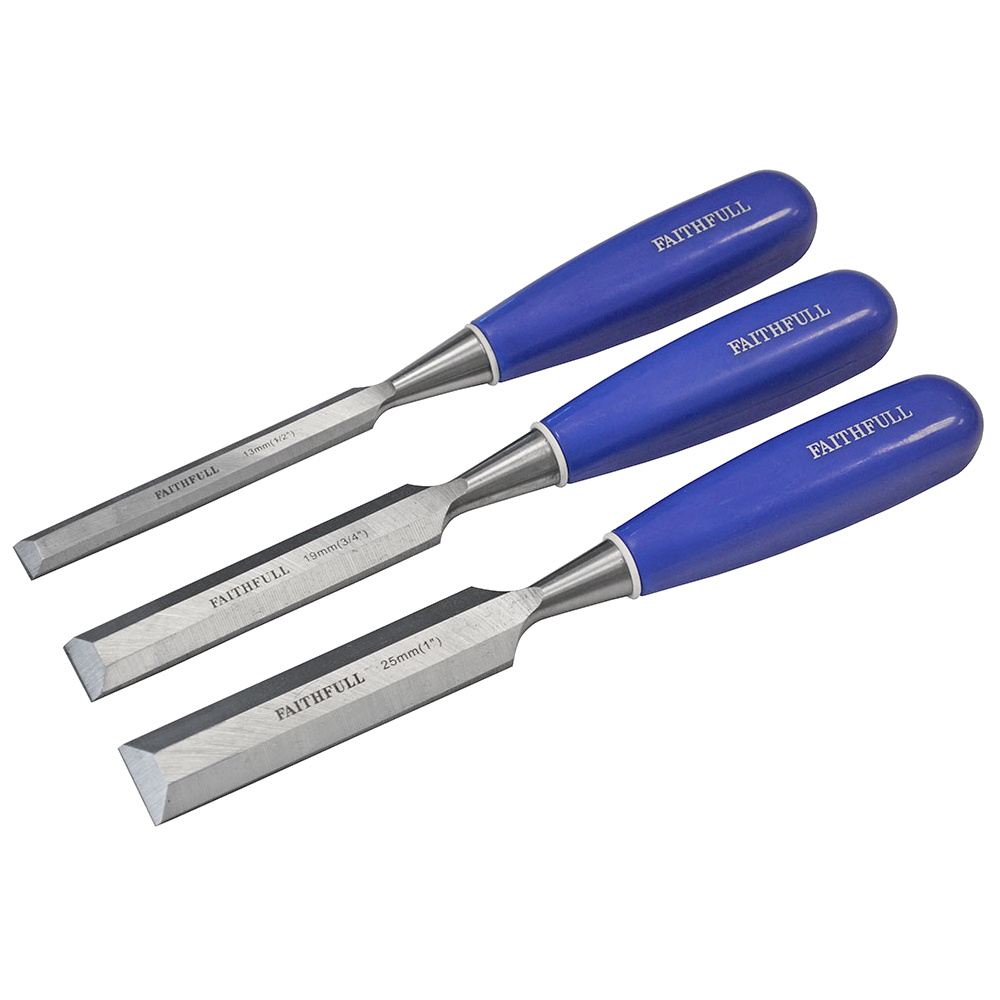 FAITHFULL Bevel Edge Chisel Set - 3 Piece Set