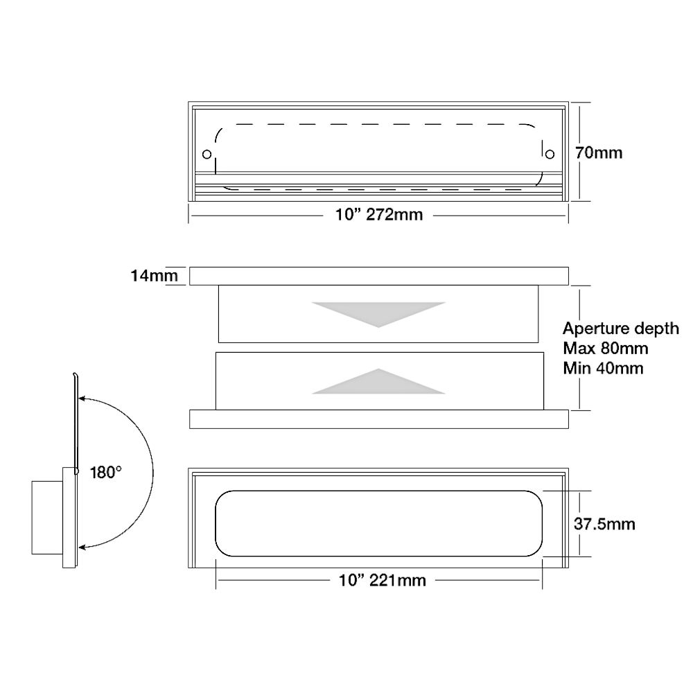 FIRESTOP 255mm Intumescent Telescopic Letter Plate