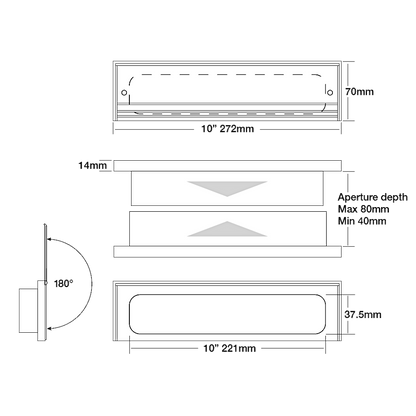 FIRESTOP 255mm Intumescent Telescopic Letter Plate