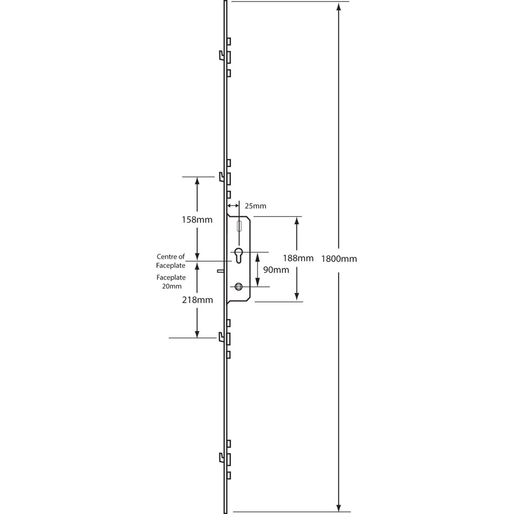 FUHR Patio Lock - 4 Hook