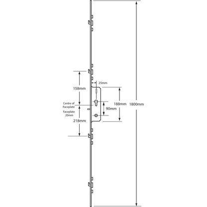 FUHR Patio Lock - 4 Hook