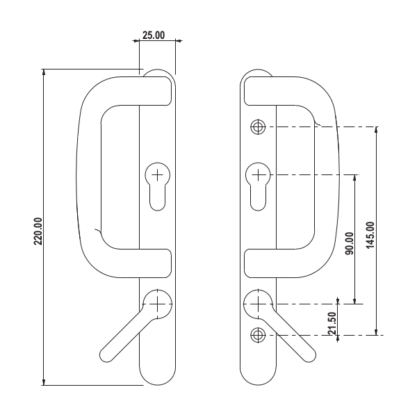 YALE Sparta Patio Door Handle Set