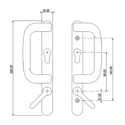 YALE Sparta Patio Door Handle Set