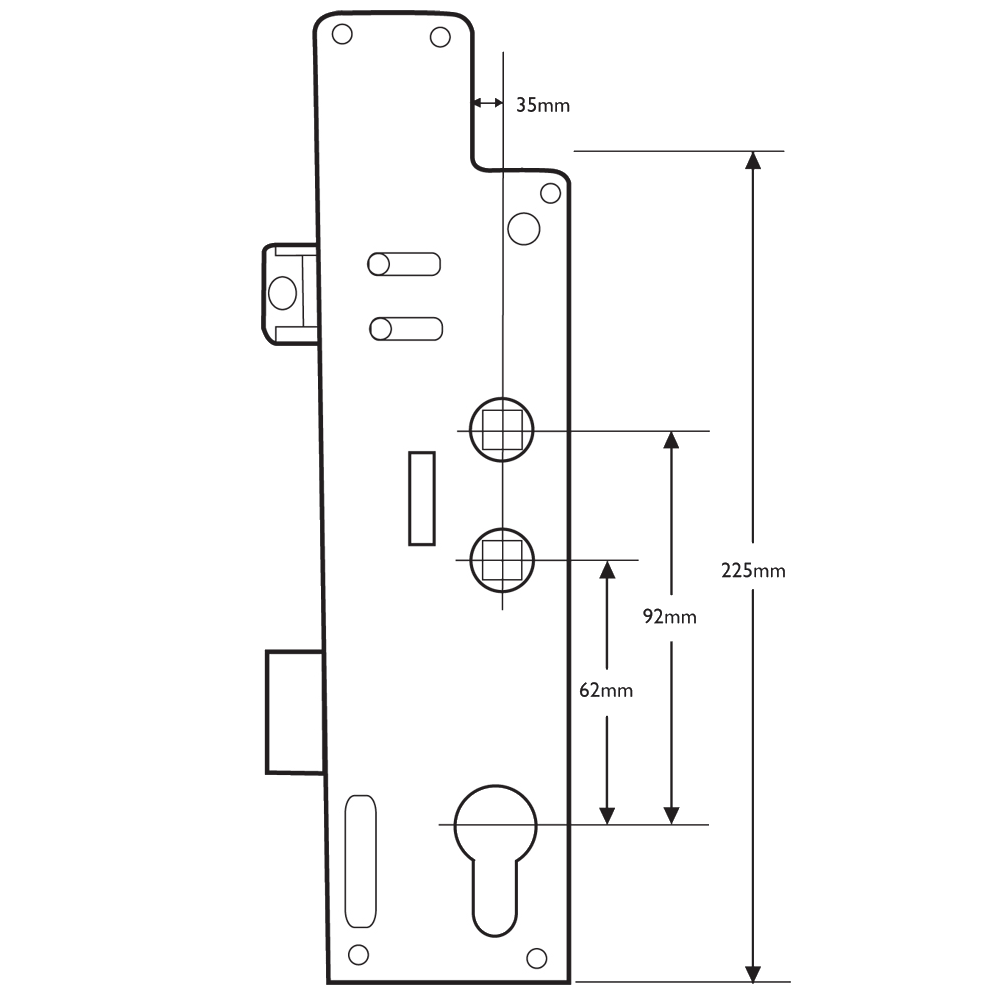 FULLEX Crimebeater Lever Operated Latch & Deadbolt Twin Spindle Gearbox