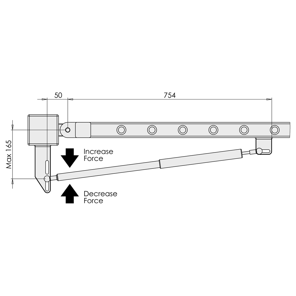 GATEMASTER Screw Fixed Closing Strut