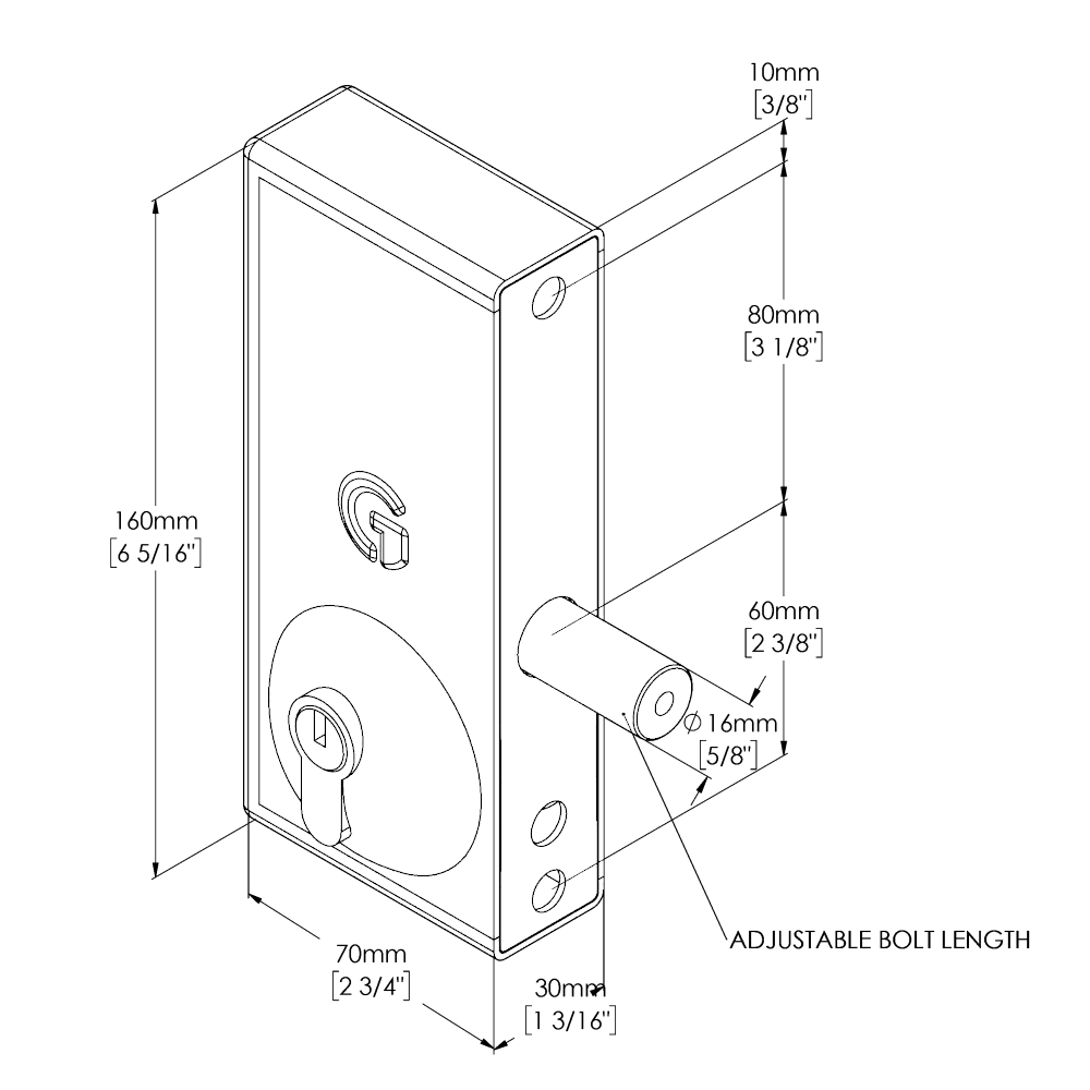 GATEMASTER Superlock Bolt on Deadlock