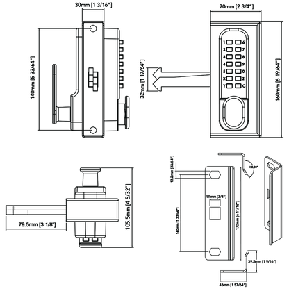 GATEMASTER SGLDS Single Sided Sliding Digital Gate Lock