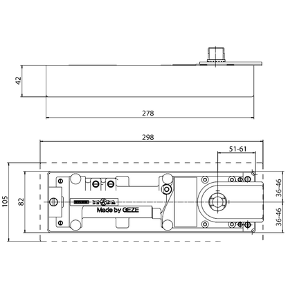 GEZE TS500NV Size 1-4 Floor Spring