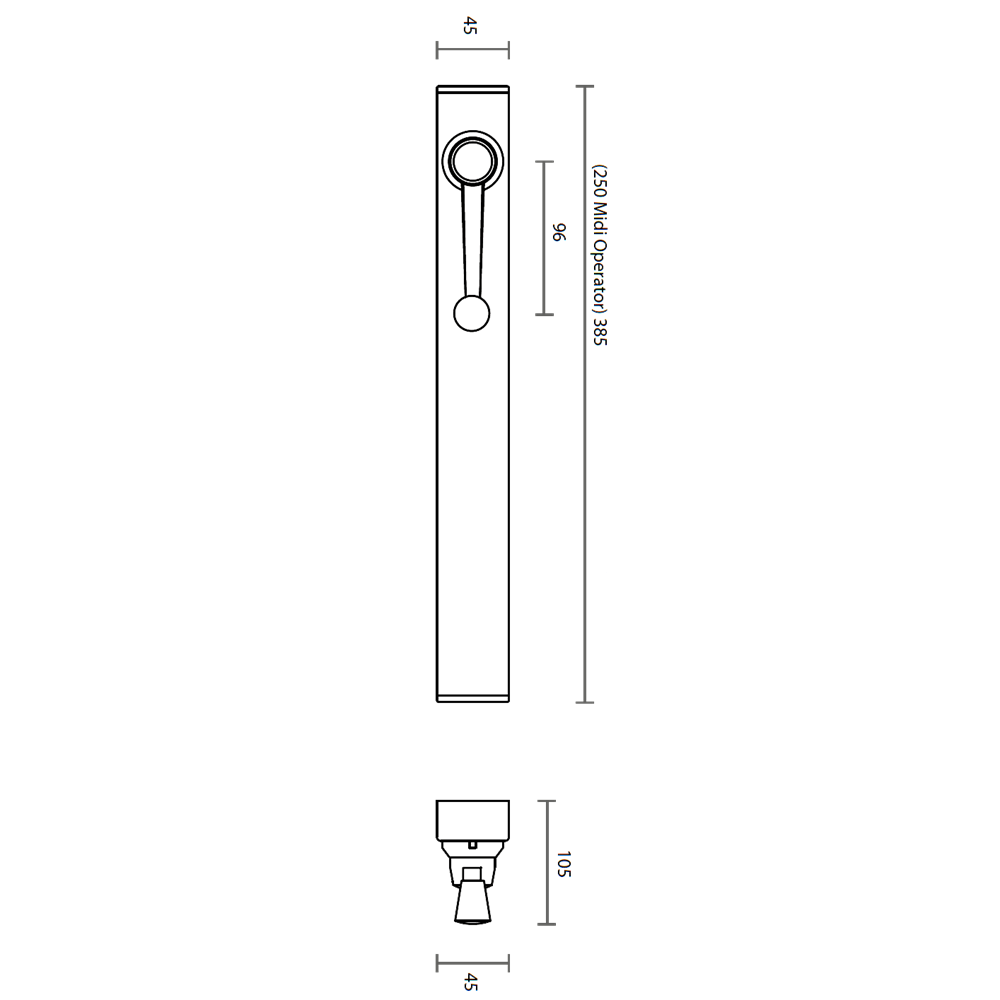 GEZE OL Line 250 Manual Midi Operator