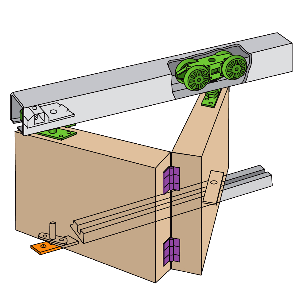 HENDERSON Husky Folding Track Sliding Door Gear