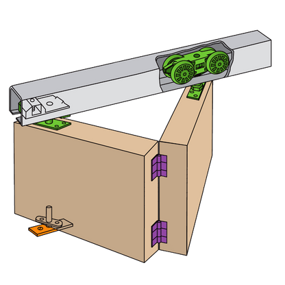 HENDERSON Husky Folding Track Sliding Door Gear