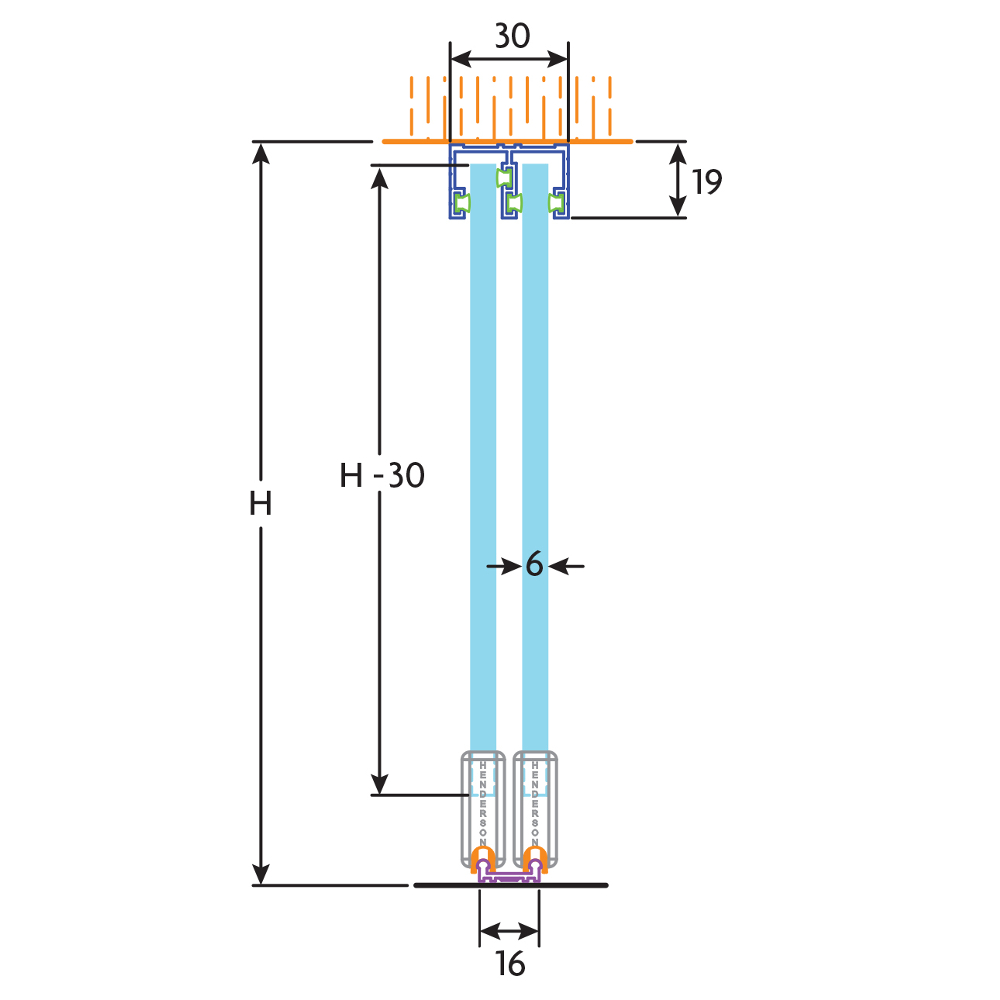 HENDERSON Zenith Double Track Sliding Door Gear