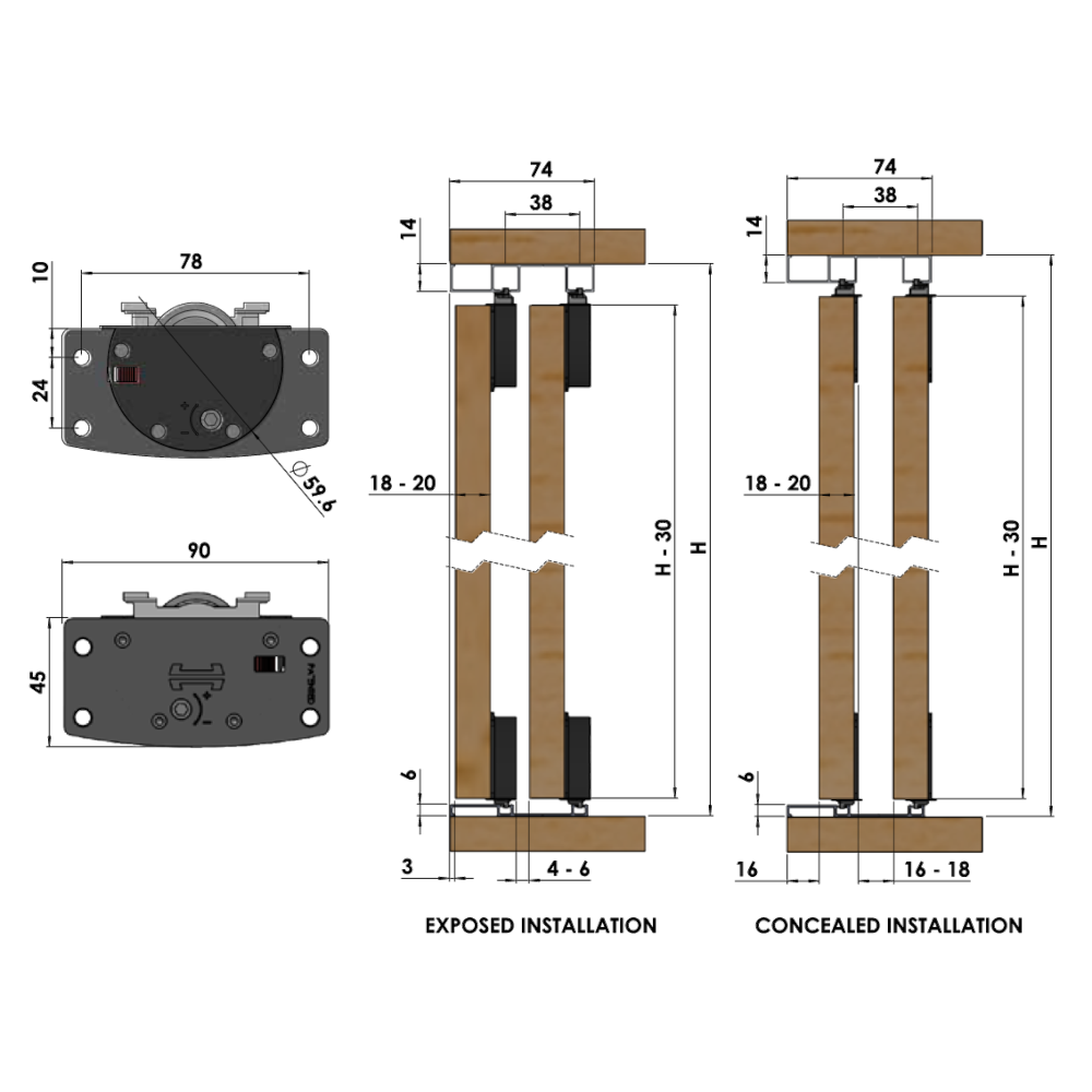 HENDERSON Slidelite 50 Sliding Door Kit