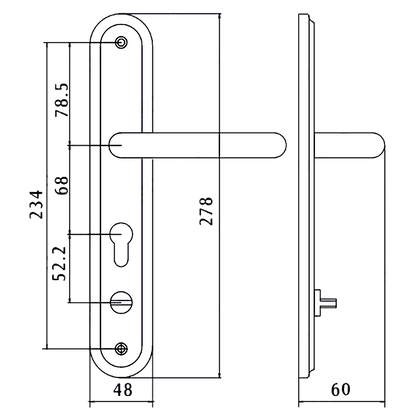 HOOPLY 918902 Security Container Door Handle With Cylinder Cover (Euro Profile)