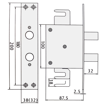 HOOPLY CEFIRO Side Lock Shoot Bolt STB01