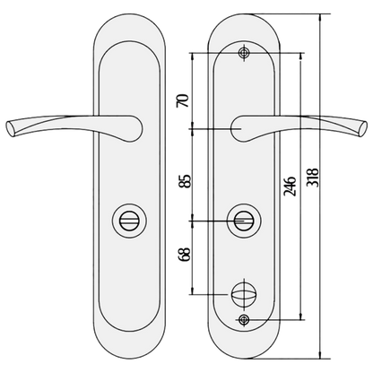 Hooply CEFIRO ZTB002 Combat Lock Handles With Thumbturn