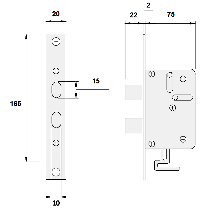 HOOPLY 506 Side Lock Shoot Bolt