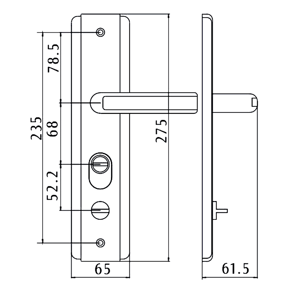 HOOPLY 5586 Square Backplate Lever Handles 68mm Centres