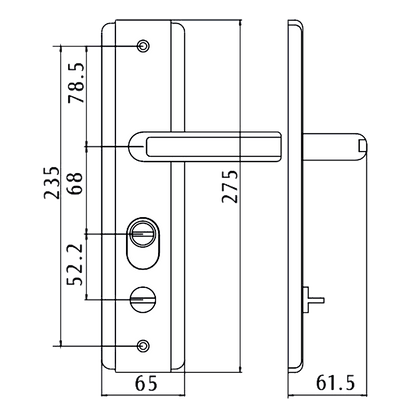 HOOPLY 5586 Square Backplate Lever Handles 68mm Centres