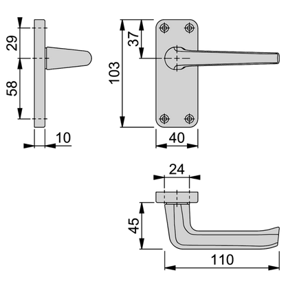 HOPPE Edinburgh Short Plate Lever Handle Furniture