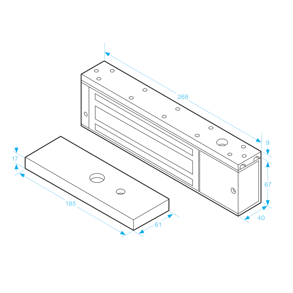 ICS U-Series 12/24VDC Standard Surface Magnet