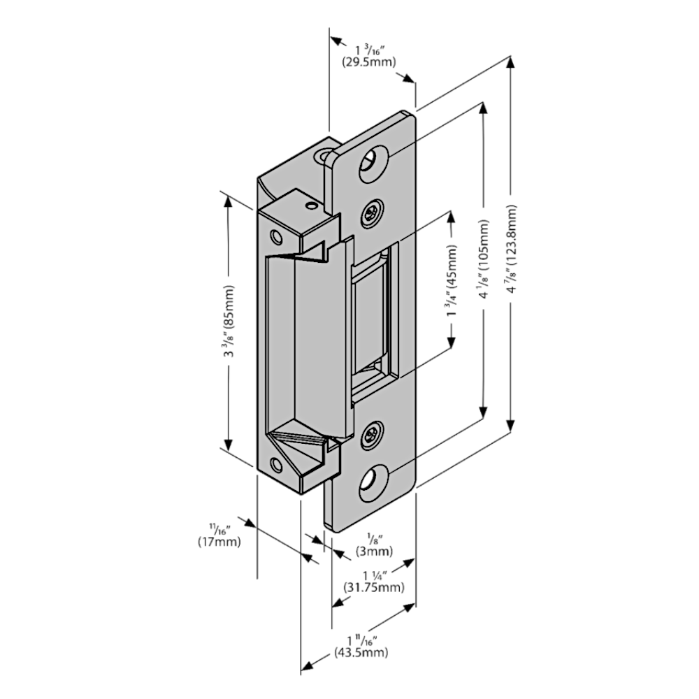 ICS FR-GK450 Fire Rated Mortice Electric Release 12/24VDC FL/FU Reversible