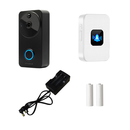 AMALOCK DB601 Wireless Doorbell & Chime Kit With Battery Charger And Rechargeable Batteries