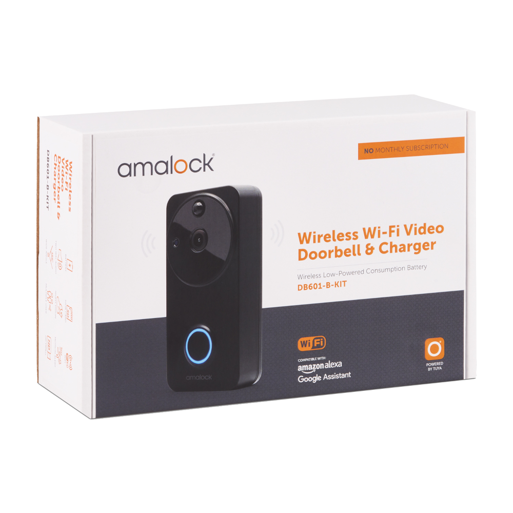 AMALOCK DB601 Wireless Doorbell & Chime Kit With Battery Charger And Rechargeable Batteries