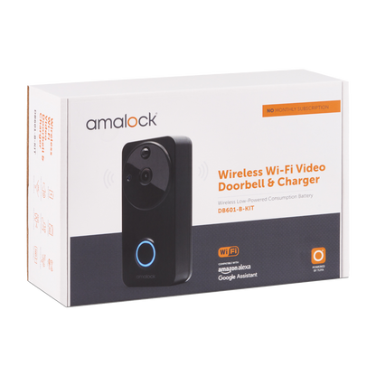 AMALOCK DB601 Wireless Doorbell & Chime Kit With Battery Charger And Rechargeable Batteries