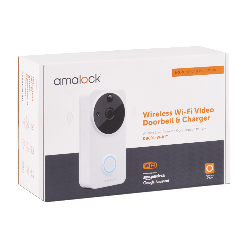 AMALOCK DB601 Wireless Doorbell & Chime Kit With Battery Charger And Rechargeable Batteries