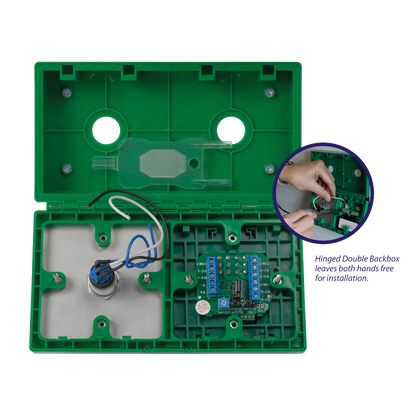 ICS Dual Unit MCP110 Call Point With 19mm Stainless Steel Exit Button