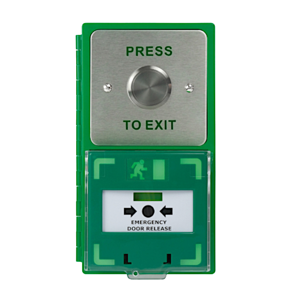 ICS Dual Unit MCP110 Call Point With Large 35mm Exit Button