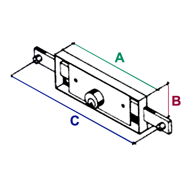 ILS Prefer Espagolet 2229 Centre Shutter Lock 156mm x 42mm x 185mm