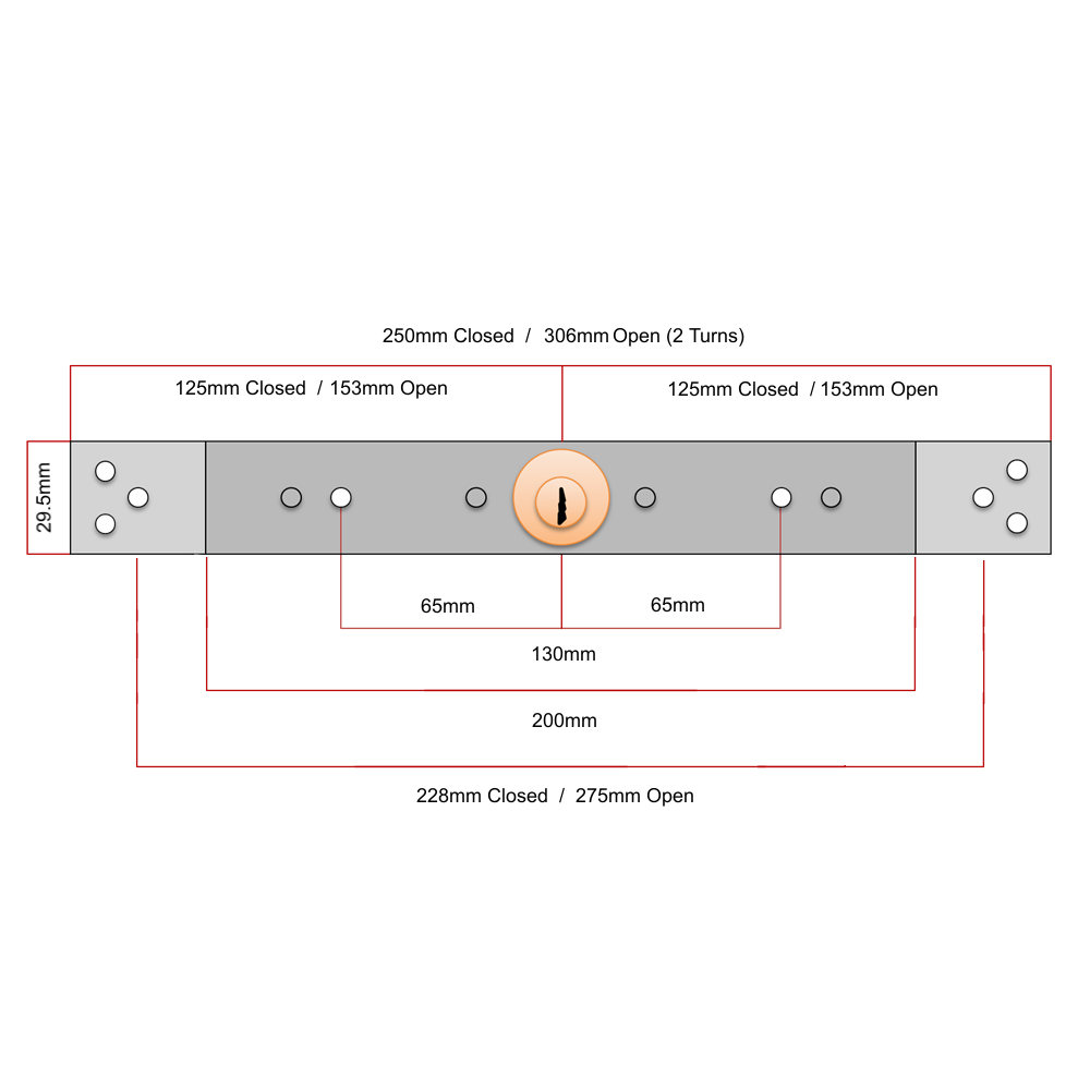 ILS Espagolet 2000 Centre Shutter Lock 200mm x 29.5mm x 228mm