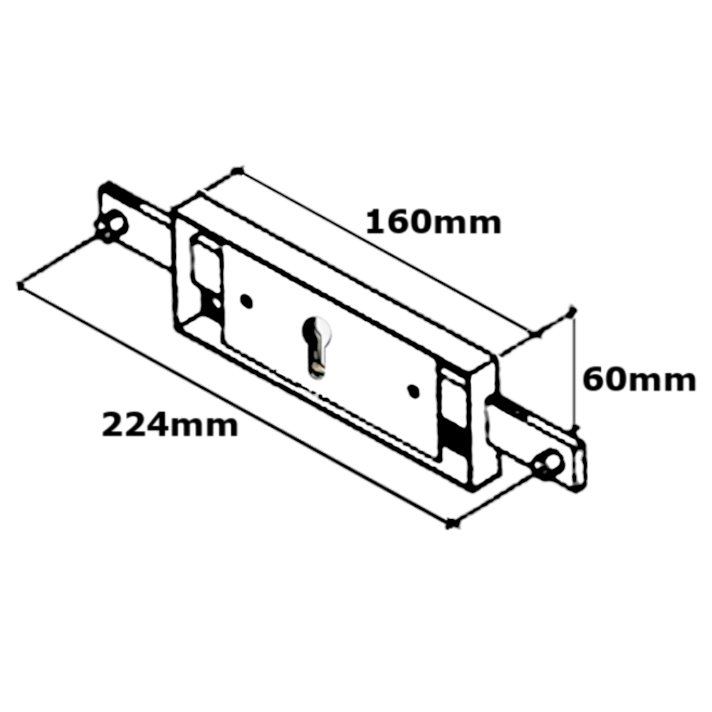 ILS Prefer Centre Shutter Lock To Accept Euro Cylinder 160mm x 60mm