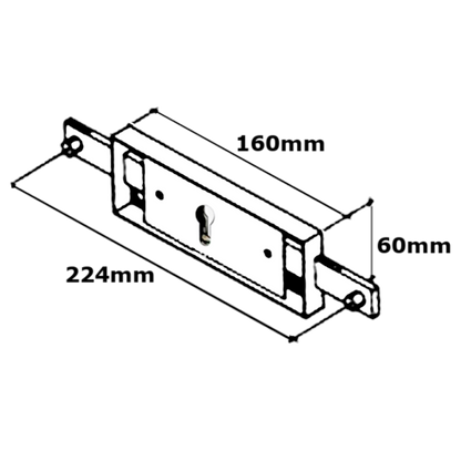 ILS Prefer Centre Shutter Lock To Accept Euro Cylinder 160mm x 60mm