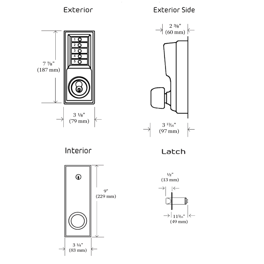 DORMAKABA Simplex 1000 Series 1011 Knob Operated Digital Lock