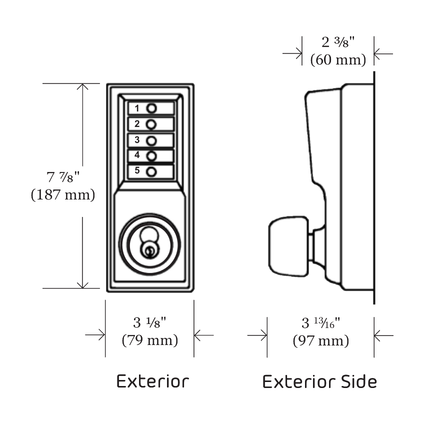 DORMAKABA Simplex 1000 Series 1031 Knob Operated Digital Lock With Passage Set