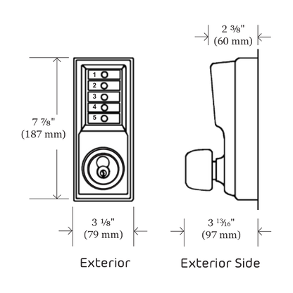 DORMAKABA Simplex 1000 Series 1031 Knob Operated Digital Lock With Passage Set