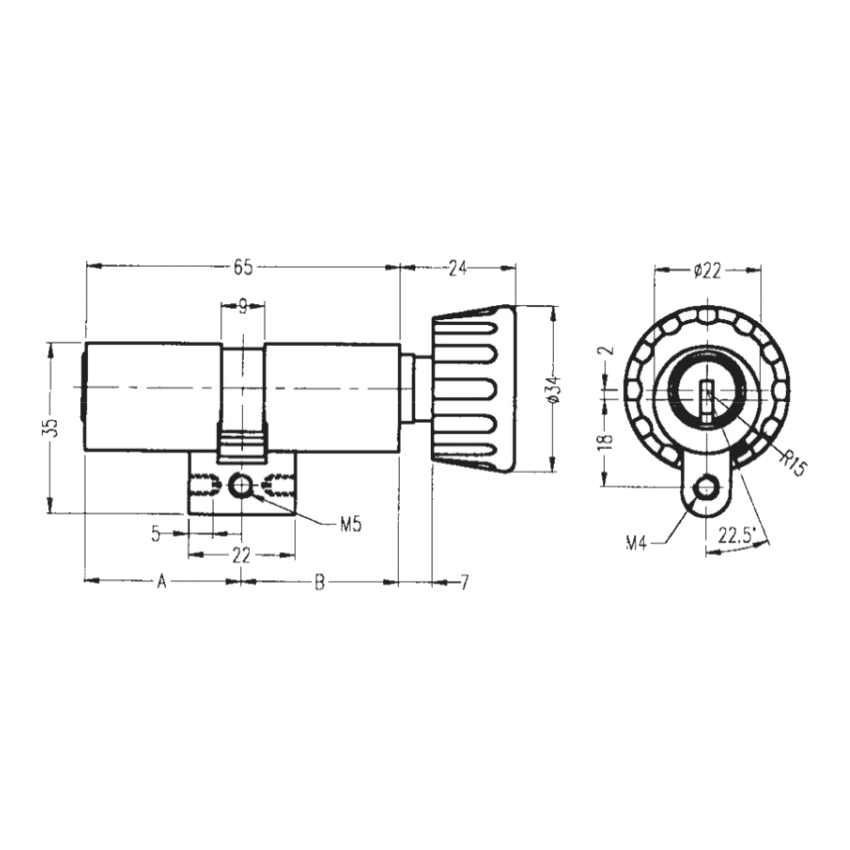 DORMAKABA 20 K519 Key & Turn Cylinder