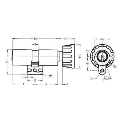 DORMAKABA 20 K519 Key & Turn Cylinder