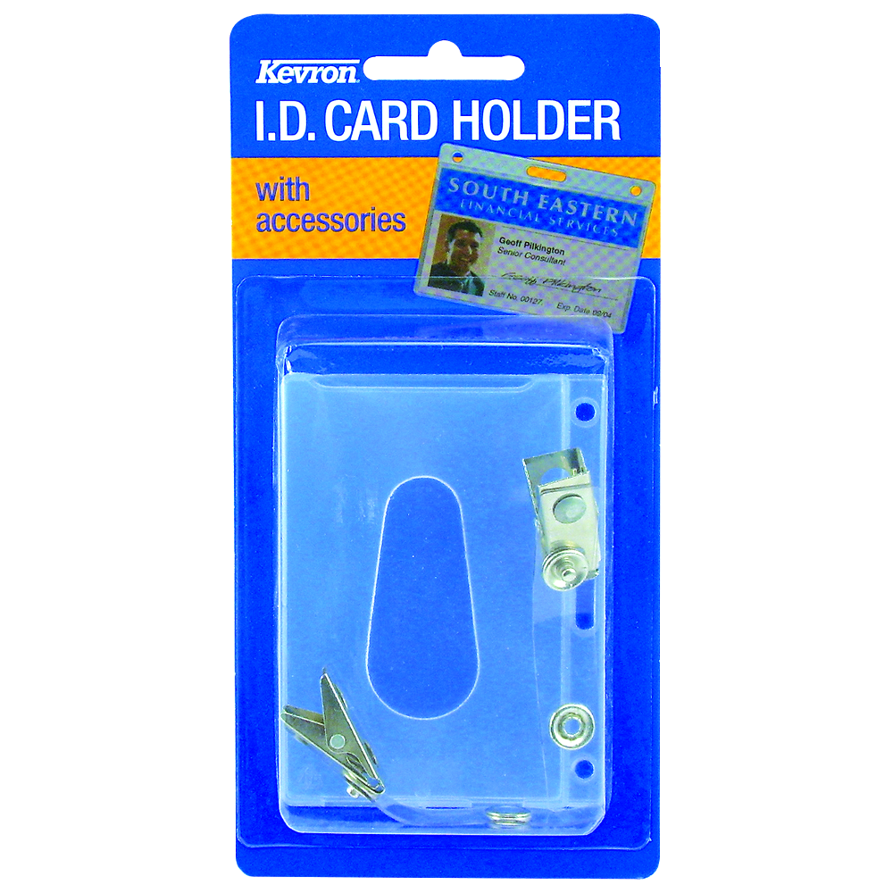 KEVRON ID1013 CL Clear Card Holder with Clips