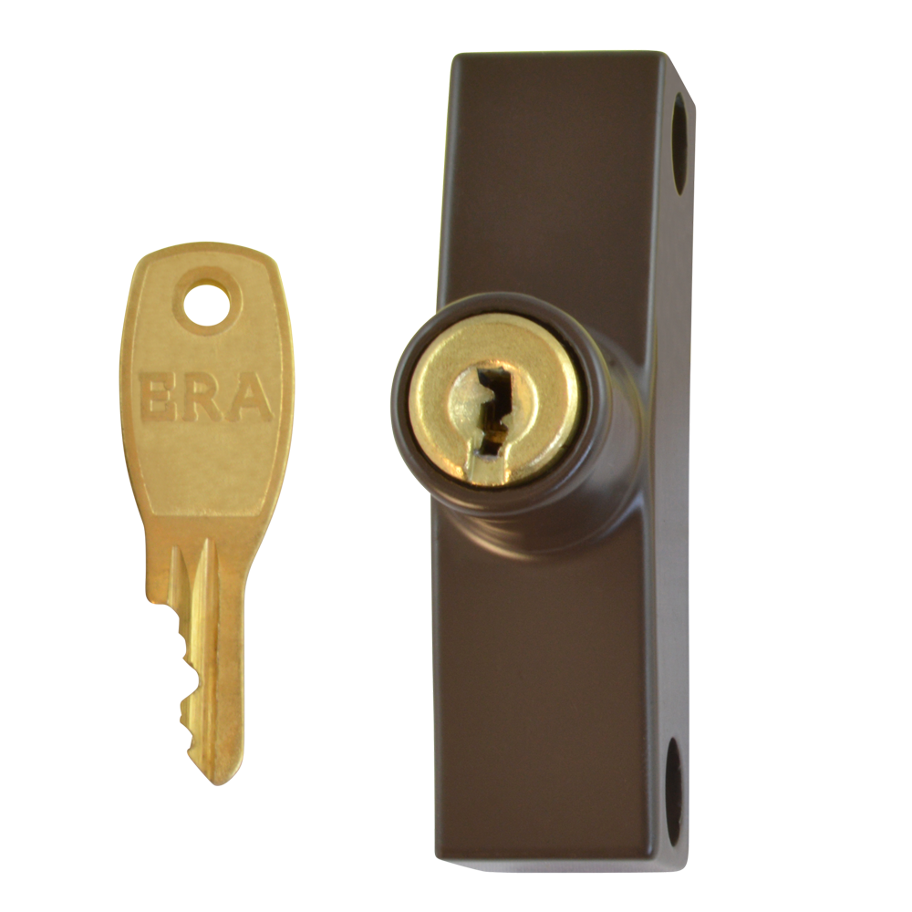 ERA 801 & 802 Automatic Window Snap Lock Cut Key 1 Lock + 1 Key Pro - Brown