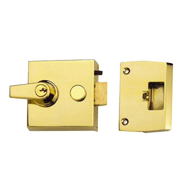 UNION 1097 & 1098 Auto Deadlocking Nightlatch 1098 60mm Case PB Cyl - Polished Lacquered Brass