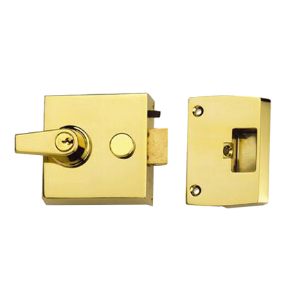 UNION 1097 & 1098 Auto Deadlocking Nightlatch 1098 60mm Case PB Cyl - Polished Lacquered Brass