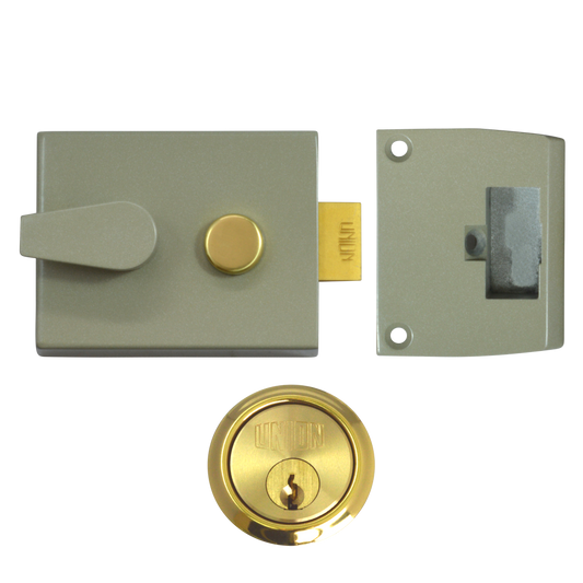 UNION 1047 & 1048 Deadlocking Nightlatch 1048 60mm CG Case Cyl Pro - Champagne Gold